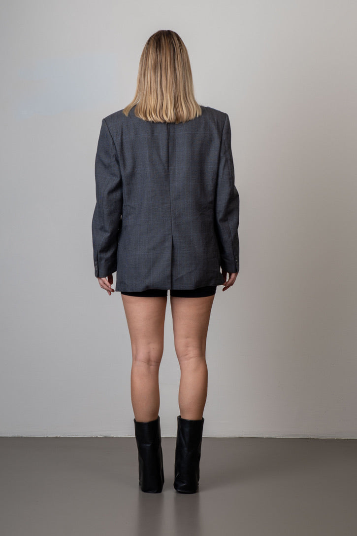 Vintage blazer grijs met denim